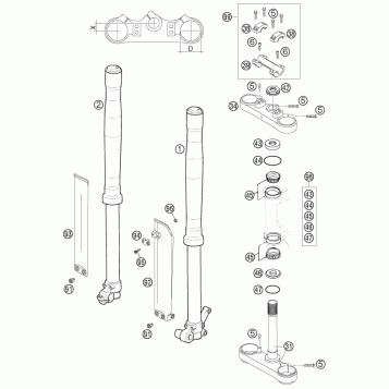FRONT FORK, TRIPLE CLAMP
