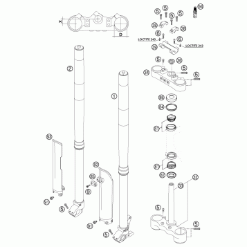 FRONT FORK, TRIPLE CLAMP