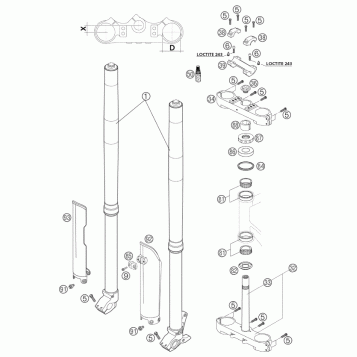 FRONT FORK, TRIPLE CLAMP