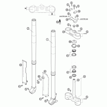 FRONT FORK, TRIPLE CLAMP