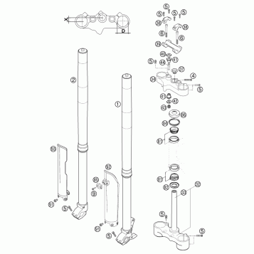 FRONT FORK, TRIPLE CLAMP