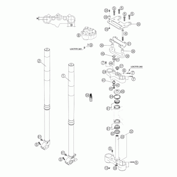 FRONT FORK, TRIPLE CLAMP