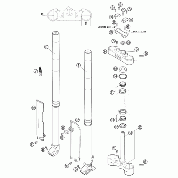 FRONT FORK, TRIPLE CLAMP