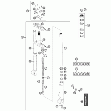 FRONT FORK, TRIPLE CLAMP