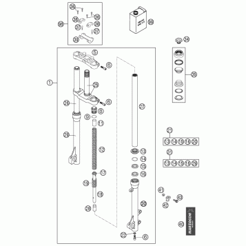 FRONT FORK, TRIPLE CLAMP