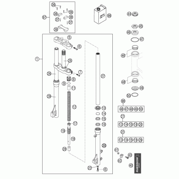 FRONT FORK, TRIPLE CLAMP
