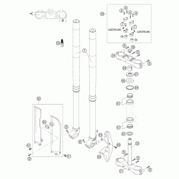 FRONT FORK, TRIPLE CLAMP