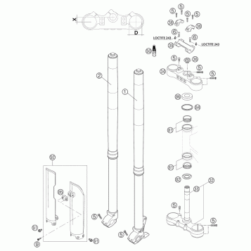 FRONT FORK, TRIPLE CLAMP