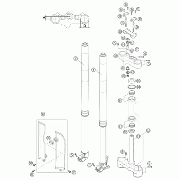 FRONT FORK, TRIPLE CLAMP
