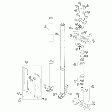 FRONT FORK, TRIPLE CLAMP