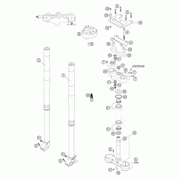 FRONT FORK, TRIPLE CLAMP