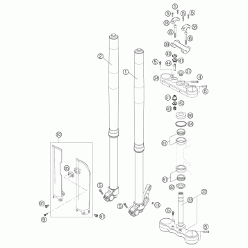 FRONT FORK, TRIPLE CLAMP
