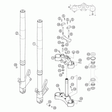 FRONT FORK, TRIPLE CLAMP