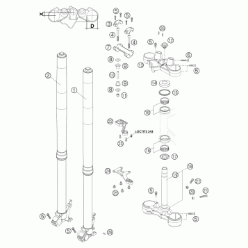 FRONT FORK, TRIPLE CLAMP