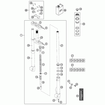 FRONT FORK, TRIPLE CLAMP