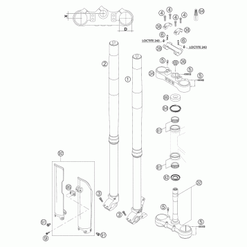 FRONT FORK, TRIPLE CLAMP