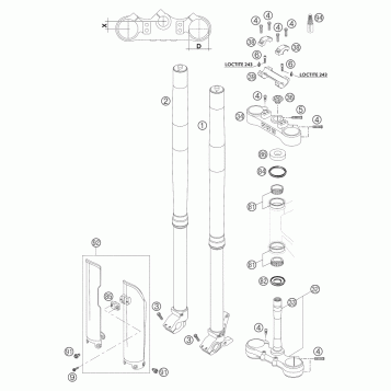 FRONT FORK, TRIPLE CLAMP