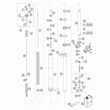 FRONT FORK DISASSEMBLED