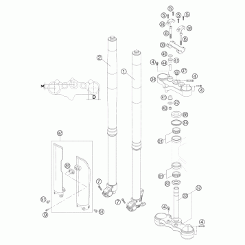FRONT FORK, TRIPLE CLAMP