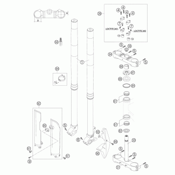 FRONT FORK, TRIPLE CLAMP