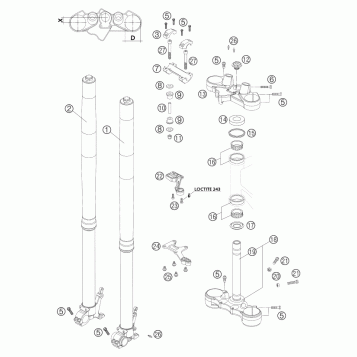 FRONT FORK, TRIPLE CLAMP