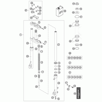 FRONT FORK, TRIPLE CLAMP