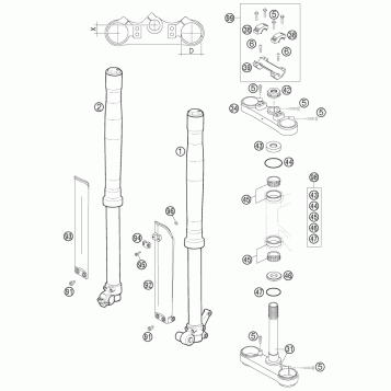 FRONT FORK, TRIPLE CLAMP