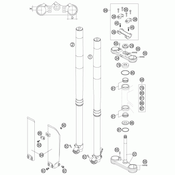 FRONT FORK, TRIPLE CLAMP