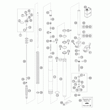 FRONT FORK DISASSEMBLED