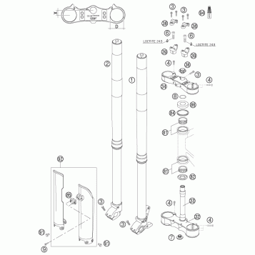 FRONT FORK, TRIPLE CLAMP