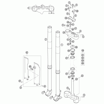 FRONT FORK, TRIPLE CLAMP