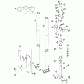 FRONT FORK, TRIPLE CLAMP