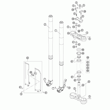 FRONT FORK, TRIPLE CLAMP