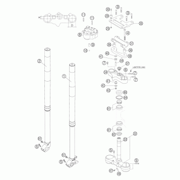 FRONT FORK, TRIPLE CLAMP