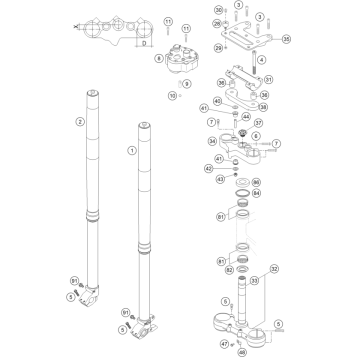 FRONT FORK, TRIPLE CLAMP
