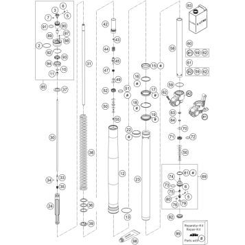 FRONT FORK DISASSEMBLED