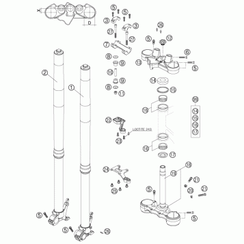 FRONT FORK, TRIPLE CLAMP