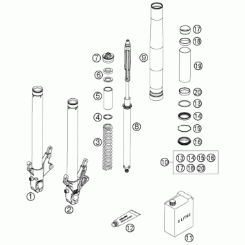FRONT FORK DISASSEMBLED