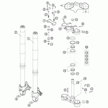 FRONT FORK, TRIPLE CLAMP