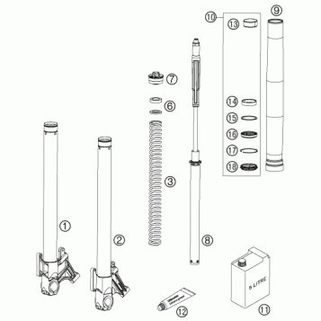 FRONT FORK DISASSEMBLED