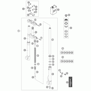 FRONT FORK, TRIPLE CLAMP