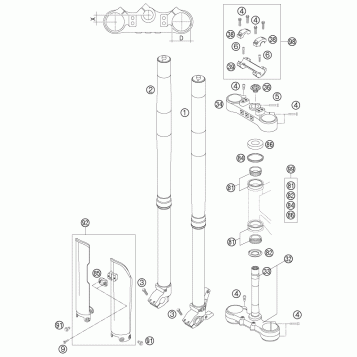 FRONT FORK, TRIPLE CLAMP
