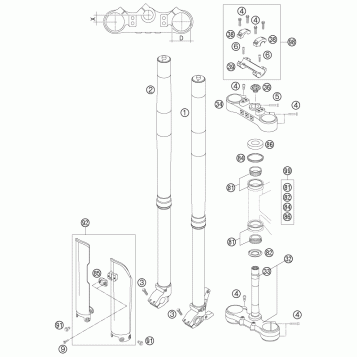 FRONT FORK, TRIPLE CLAMP