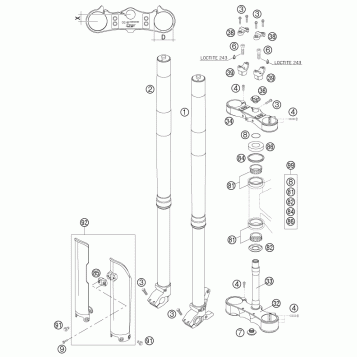 FRONT FORK, TRIPLE CLAMP