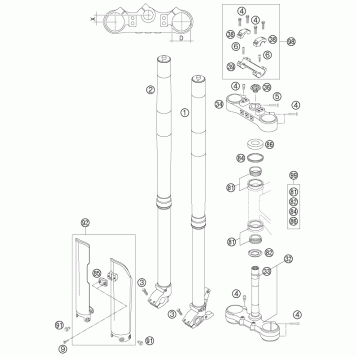 FRONT FORK, TRIPLE CLAMP