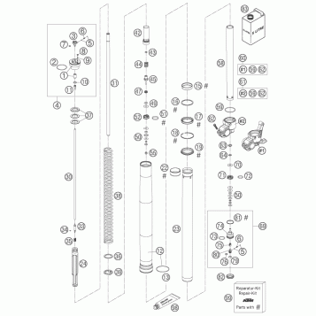 FRONT FORK DISASSEMBLED