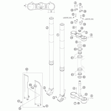 FRONT FORK, TRIPLE CLAMP