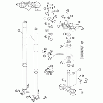 FRONT FORK, TRIPLE CLAMP