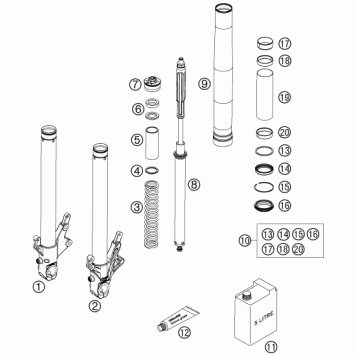 FRONT FORK DISASSEMBLED