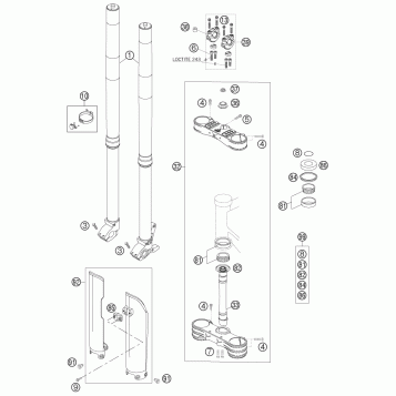 FRONT FORK, TRIPLE CLAMP
